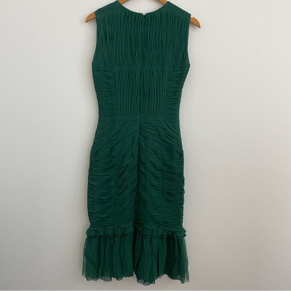 SOLD Tory Burch Ethel green tulle ruched dress - Picture 5 of 8